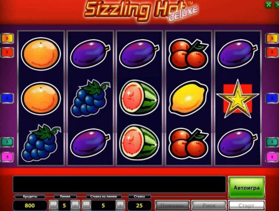 Грати безкоштовно в ігровий автомат Sizzling Hot Deluxe