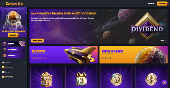 Galactix головна сторінка