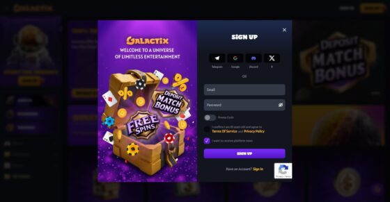 Galactix реєстрація